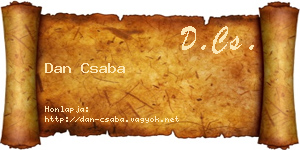 Dan Csaba névjegykártya